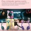 Wired Headset Gamer Pink Cat Ear Headset Cute PS4 Phone PC With Microphone 3.5mm Gaming Phone PS4 Overear Gamer ZW-058 Pink - Image 5