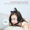 Wired Headset Gamer Pink Cat Ear Headset Cute PS4 Phone PC With Microphone 3.5mm Gaming Phone PS4 Overear Gamer ZW-058 Pink - Image 4