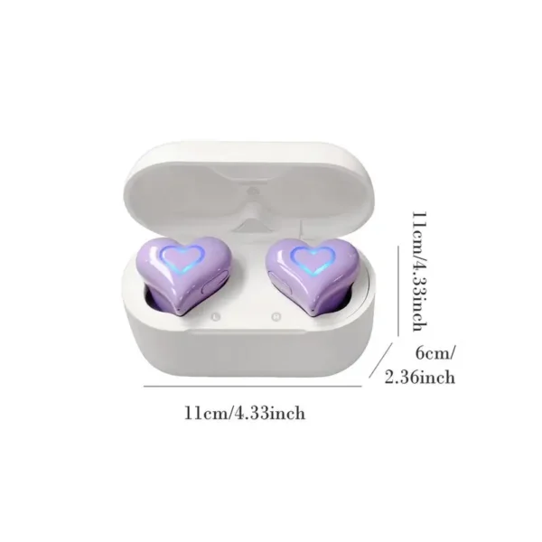 Wireless Earbuds In-Ear Headphones Wireless Headset Noise Cancelling Earphones Heart Shape Wireless Earbuds Stylish In Ear - Image 6