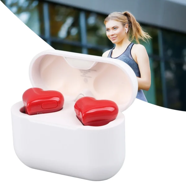 Wireless Earbuds Multifunction Stylish Lightweight Noise Canceling Stereo Heart Shaped Bluetooth Earphones
