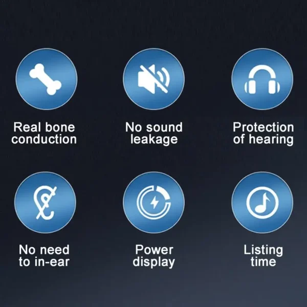 V18 Bone Conduction Headphones LED Digital Display Wireless Sports Headphones Waterproof Open-Ear Earbuds With Earhooks - Image 5