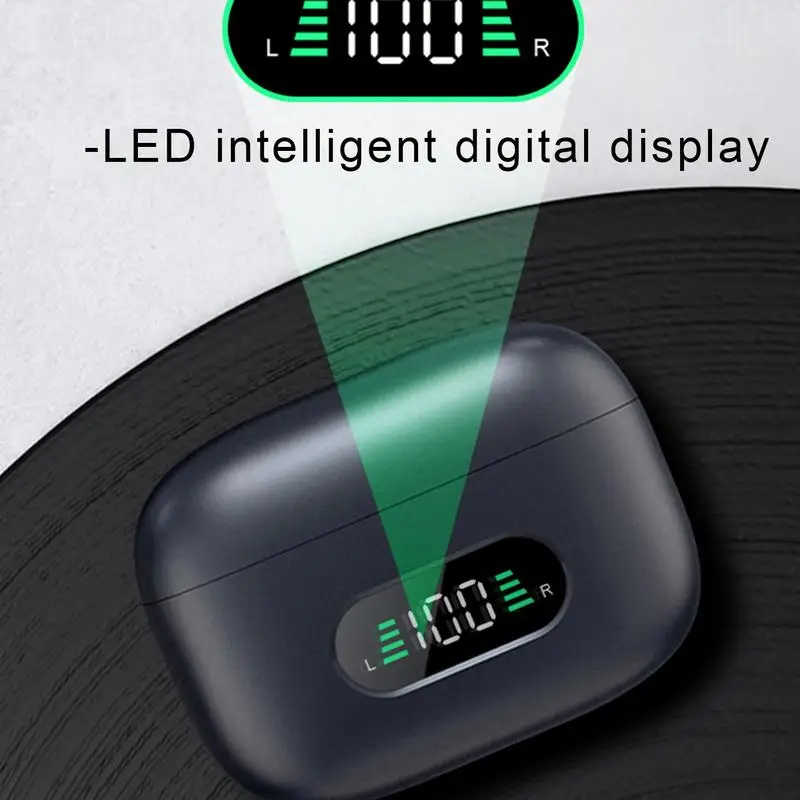 Air Conduction Headphones With Built-in Mic 5.3 Open Ear Air Conducting Earbuds LED Power Display HiFi Stereo Sound Earphones - Image 5