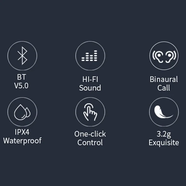 TWS Bluetooth Earphone Wireless Headphones In-Ear Earbuds Waterproof Stereo Sports Noise Mini Headset HD Mic For Smart Phone - Image 5