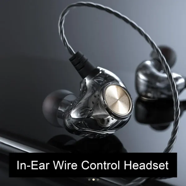 Wired Headset Professional Stereo Surround with Microphone Heavy Bass In-Ear Wired Earbud Phone Accessories - Image 2