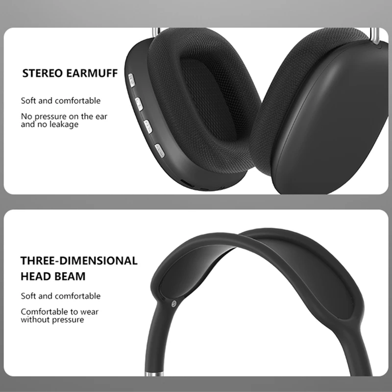NEW P9 Pro Max Air Wireless Bluetooth Headphones Noise Cancelling Earphones Mic Pods Over Ear Sports Gaming Headset For Apple - Image 2