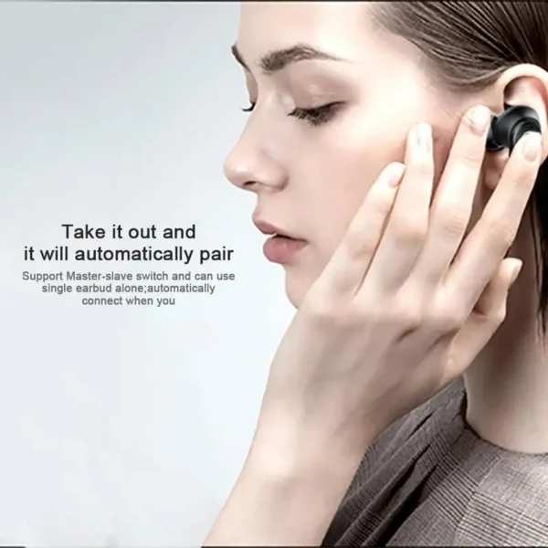 Rondaful TS-100 Wireless Earphones 5.0 Mini Earbuds Stereo Bass Noise Cancelling Sports Waterproof Earbud In Ear - Image 5