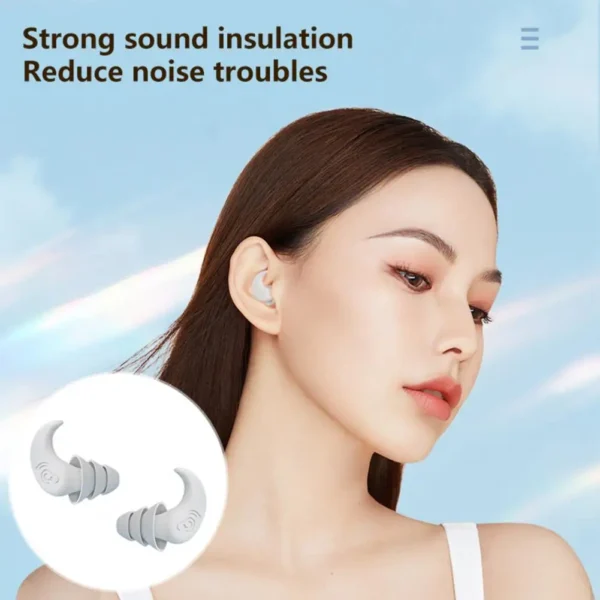 Silicone Earbuds 1 Pair Cozy Anti-slip Lightweight Night Deep Sleeping Noise Canceling Ear Plugs Household Supply - Image 5