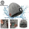 Winter Warm Bluetooth Headlamp Hat Headphones Beanie with LED Music Cap for Running Hiking Sports Built-in Speakers&Mic Earbuds - Image 5