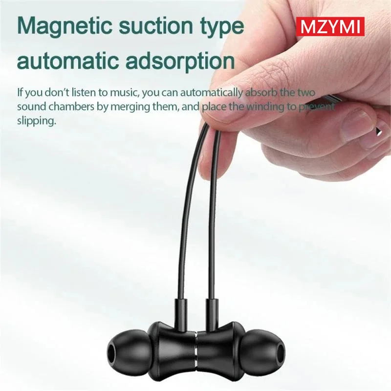 MZYMI Neckband Bluetooth Headphones I35 In Ear Headset 9D Sound Wireless Earphone 200 Hour Play Sport Earbuds Waterproof - Image 3