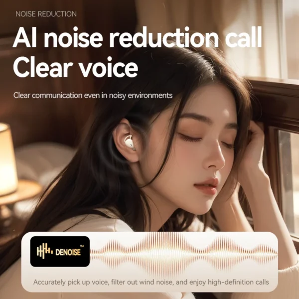 Sleeping Earbuds Wireless Mini Headphones For Work TWS Bluetooth 5.4 Earphone Stereo Hidden Headsets with Mic HD Call Waterproof - Image 5