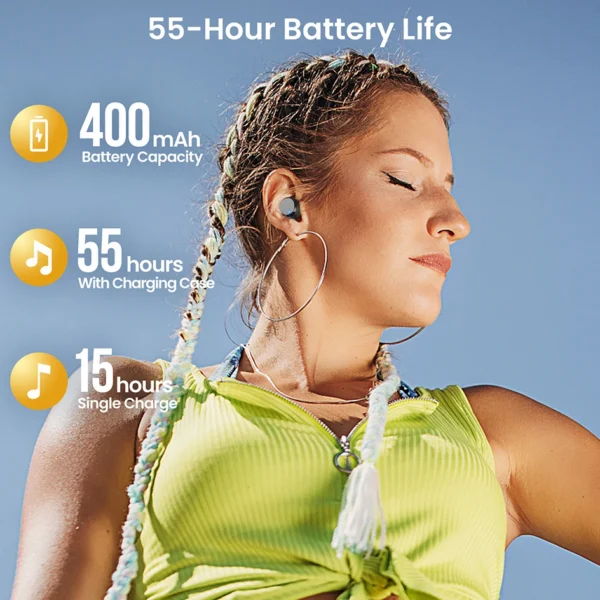 TOZO T12 mini Tonal Dots Wireless Earbuds Bluetooth Headphones Compact Ergonomic In Ear Call ENC Noise Cancel Mic Customize EQ - Image 3