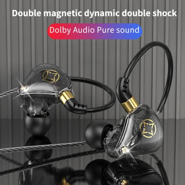 Type C Wired Earphone HiFi Earbuds 3.5mm Wired Headphones with Microphon Bass Stereo Earbuds Music Sport Headset for Smartphone