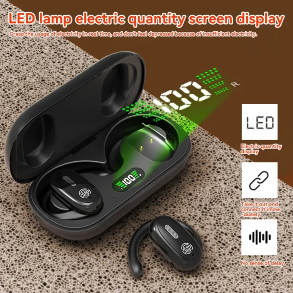 LED Wireless Bluetooth Headphones Hifi Bone Conduction Earbuds Waterproof Open Ear Hanging Headset ENC Noise Canceling Earphones - Image 3