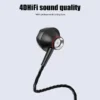 Game Earphones With Mic Half In Ear Plug-in Earbuds Earphones With Microphone Wired Wired Earbuds Plug In Earbuds Noise - Image 4