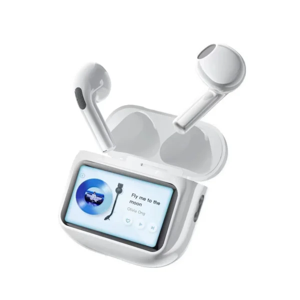 W12 New Semi-in-ear LCD Full Colour SmartTouch Screen Wireless Bluetooth Earphones Noise Canceling Ultra Long Endurance Earbuds