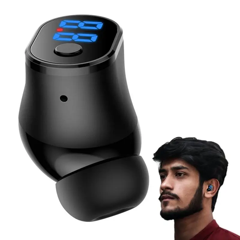 Mini Invisible Earbuds Wireless Single Ear Earbuds For Small Ears Women Digital Display In Ear Earphones Small Ear Canals