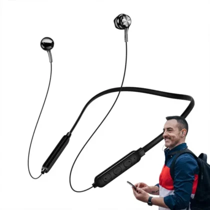 Sports Neckband Headphones Neckband Earphones Wireless 5.0 In-Ear Headsets Sports Earbuds Hands-Free Call Long Playtime For