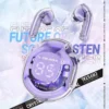 Wireless earphone Bluetooth earbuds Transparent Digital Display TWS Mecha Style For Acefast T8 Sports Headphones - Image 2
