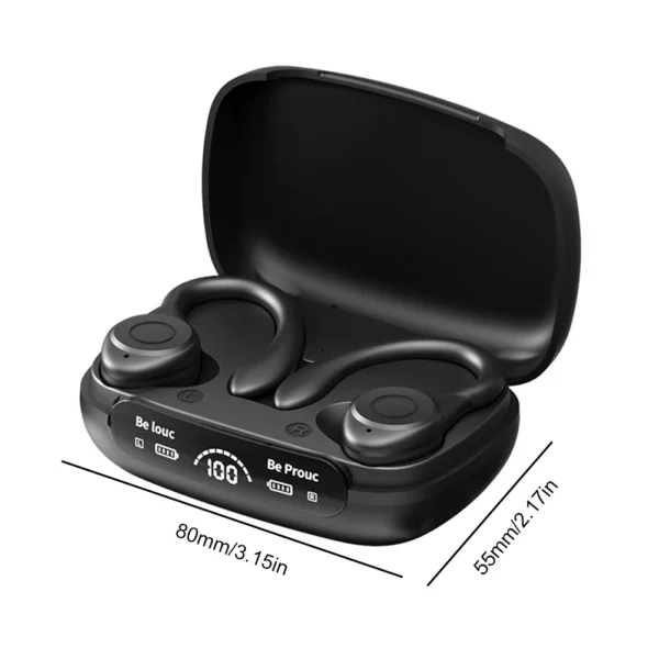 TWS Earphones Ear Hook Waterproof Gaming Earphones Bluetooth-Compatible5.3 Noise Reduction Power Display Sports Running Earbuds - Image 6