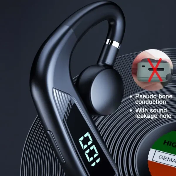 V18 Bone Conduction Headphones LED Digital Display Wireless Sports Headphones Waterproof Open-Ear Earbuds With Earhooks - Image 2