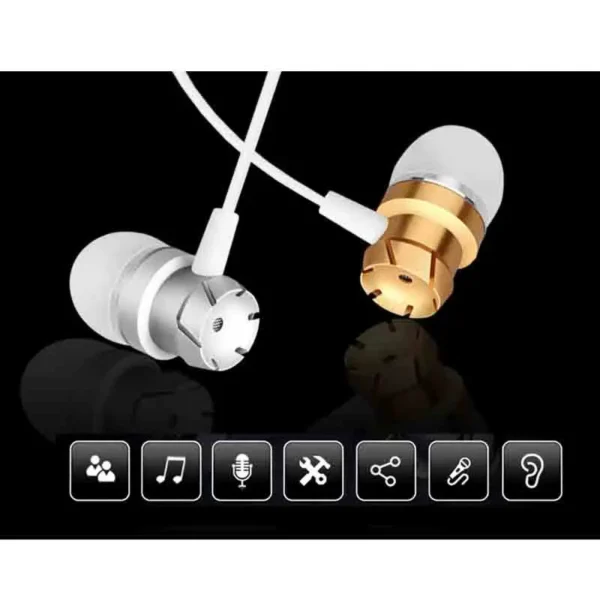 Metal Wired Super Bass Earbud 3.5mm Built-in Microphone Hand Free Noise Reduction Gaming Universal Headset Sport Earphone - Image 5
