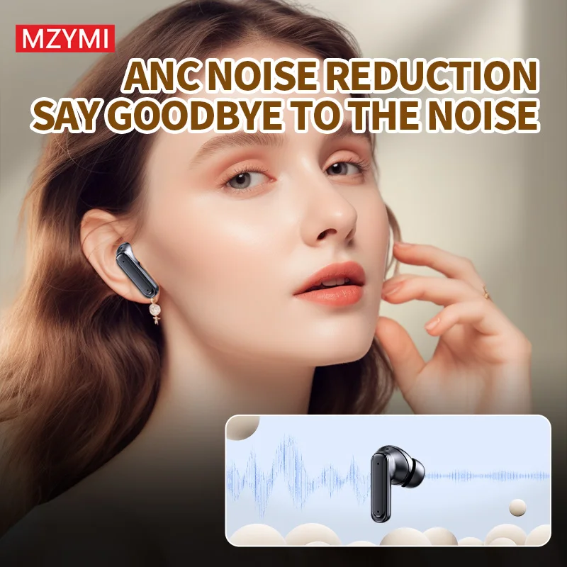 MZYMI E18 Pro TWS Headset ANC Bluetooth 5.4 Headphones True Wireless Earphone Sport Stereo Earbuds Waterproof With Mic For Phone - Image 5