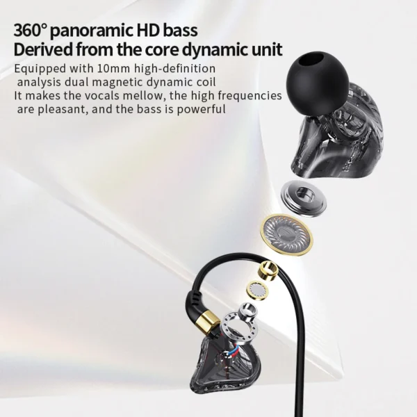 Type C Wired Earphone HiFi Earbuds 3.5mm Wired Headphones with Microphon Bass Stereo Earbuds Music Sport Headset for Smartphone - Image 6