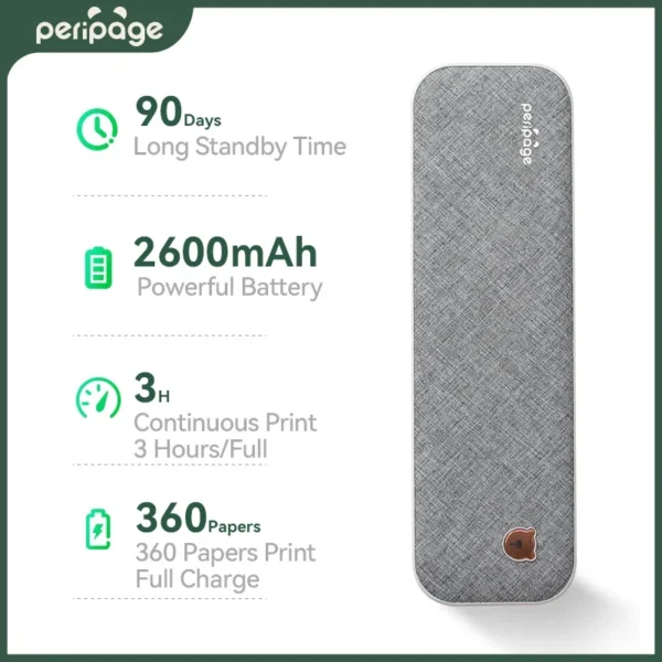 Peripage A40 Portable Printer Inkless Thermal Label Printer, Document Printing, Support PC, Mobile Use(203DPI) - Image 2