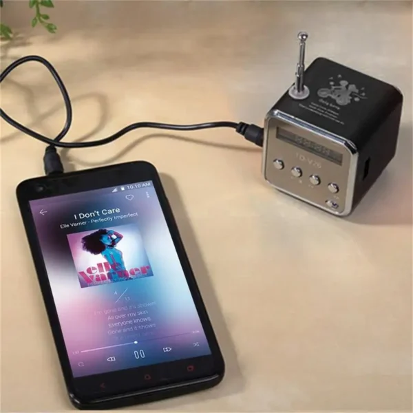 TD-V26 Mini Radio Receiver Bluetooths Wireless Speakers Digital FM Radio For PC Phone Mp3 Music Player Support MicroSDCard - Image 5
