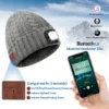 Winter Warm Bluetooth Headlamp Hat Headphones Beanie with LED Music Cap Built-in Speakers&Mic Earbuds for Running Hiking Sports - Image 3
