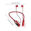 Wireless Earphones Neckband Headphones Digital Display Screen Sports Headset Halter Magnetic Earbuds - Image 6