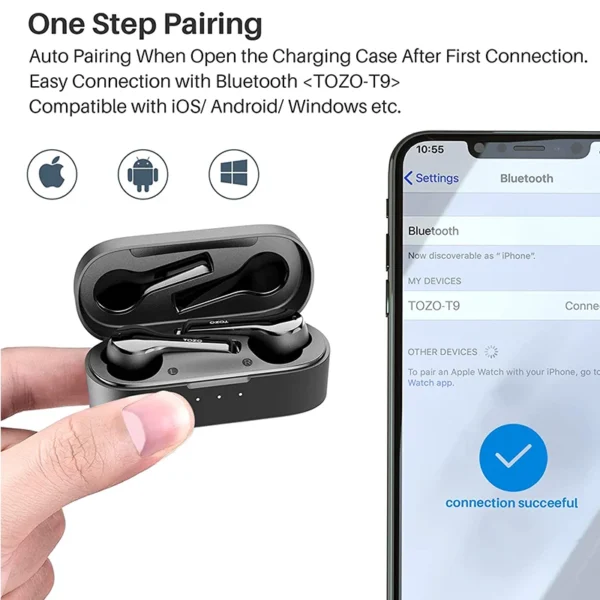 TOZO T9 True Wireless Earbuds Bluetooth 5.3 Noise Cancelling 4 Mic Headphones Deep Bass - Image 5