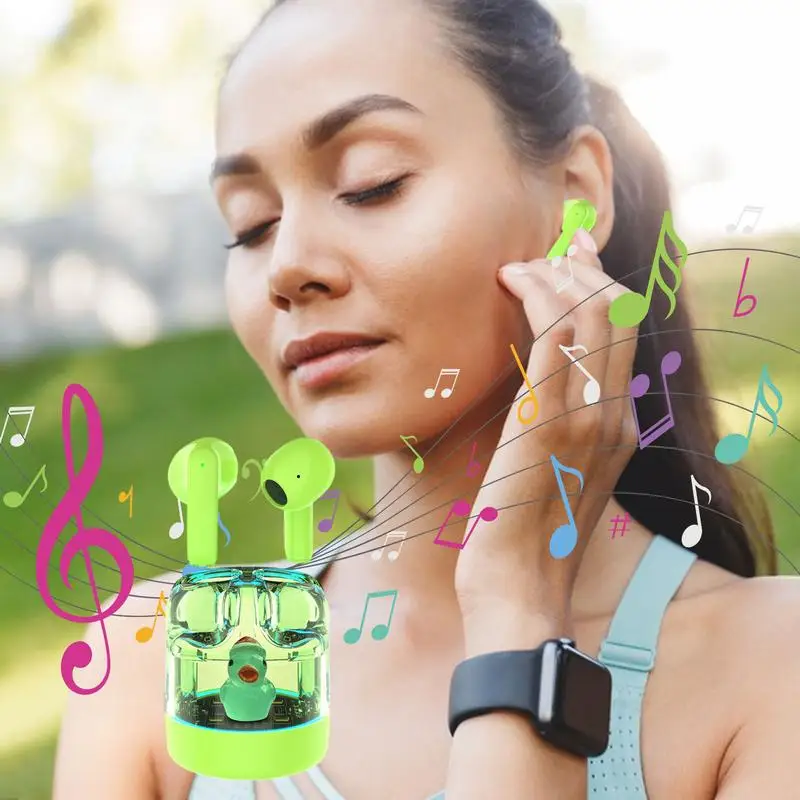 In-Ear Wireless Earbuds Noise Reduction Workout Earphones Noise Reduction Earphones With Cute Duck And Long Battery Life For Men - Image 4
