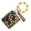 Mini Card Holder Wallet, Bracelet Keychain Silicone Beaded Wristlet Key Chain Bag, Charm Phone Earbud Case Accessories