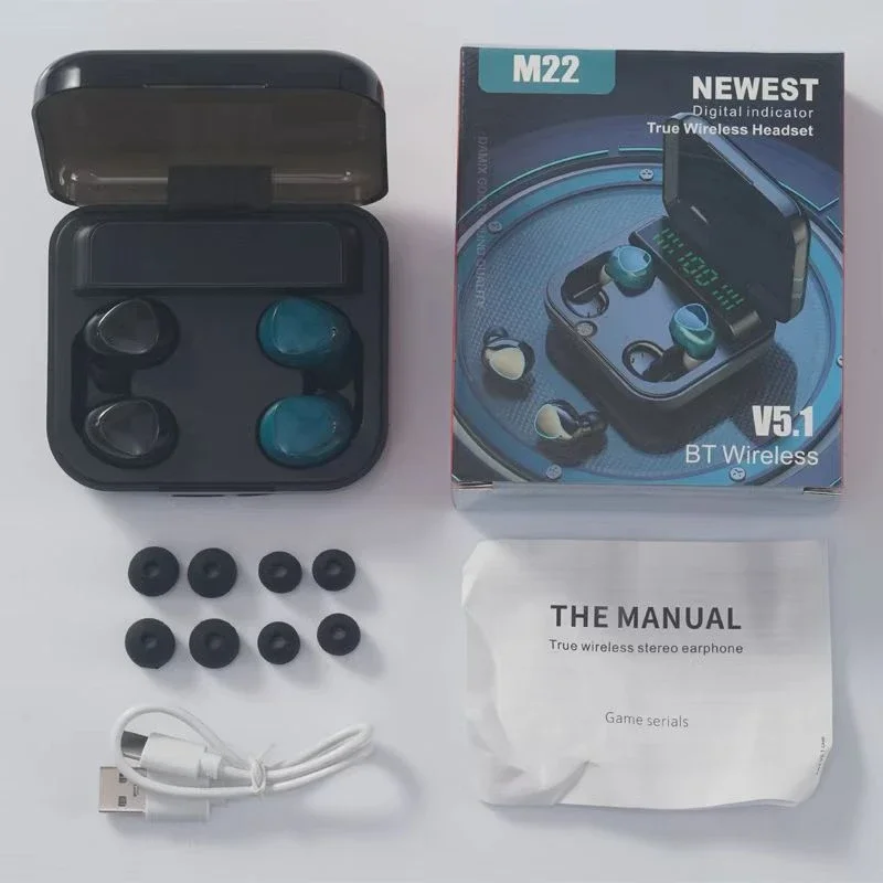 M22 TWS Bluetooth 5.1 Headphones 2200mAh Charging Box Couple Wireless Earphones 9D Stereo Sports Waterproof Four Earbuds Headset - Image 2