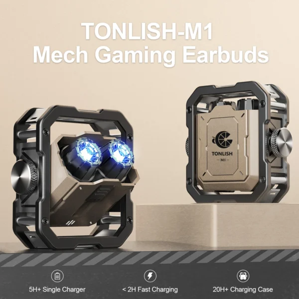 TONLISH INVA-S 03 TWS Wireless Gaming Headphones HiFi Stereo Bluetooth Earphones Rotate Fidget Sports Earbuds - Image 4