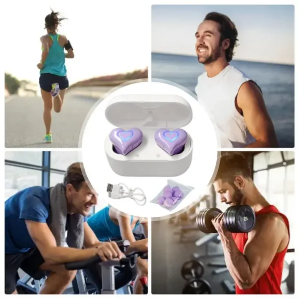 Wireless Earbuds In-Ear Headphones Wireless Headset Noise Cancelling Earphones Heart Shape Wireless Earbuds Stylish In Ear - Image 5