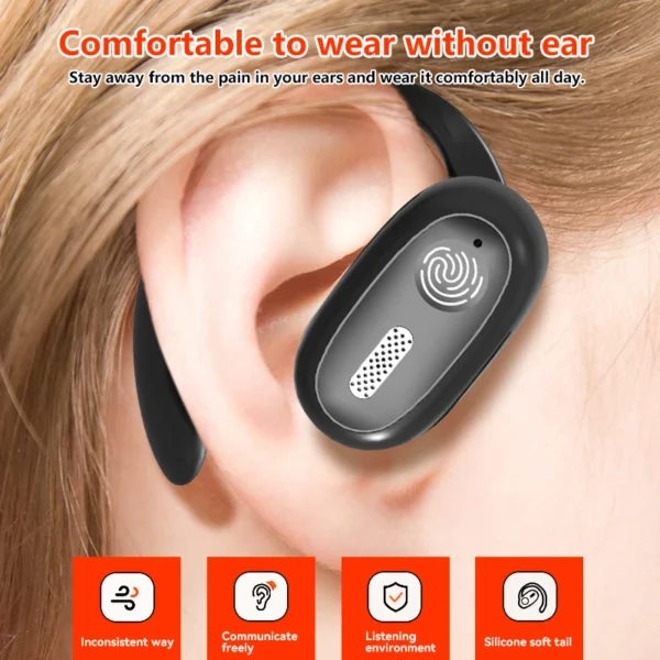 LED Wireless Bluetooth Headphones Hifi Bone Conduction Earbuds Waterproof Open Ear Hanging Headset ENC Noise Canceling Earphones - Image 4