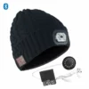 Winter Warm Bluetooth Headlamp Hat Headphones Beanie with LED Music Cap for Running Hiking Sports Built-in Speakers&Mic Earbuds
