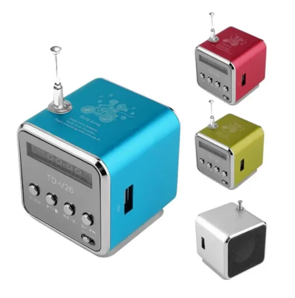 TD-V26 Mini Radio Receiver Bluetooths Wireless Speakers Digital FM Radio For PC Phone Mp3 Music Player Support MicroSDCard