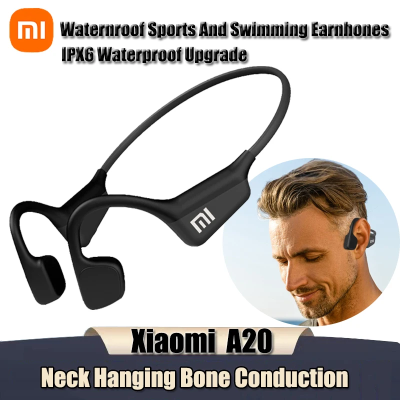 XIAOMI Wireless A20 Neckband Earphone Bluetooth Sport Earbud Bone Conduction Waterproof Headset Touch Control With Mic Headphone - Image 6