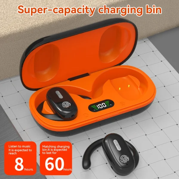 LED Wireless Bluetooth Headphones Hifi Bone Conduction Earbuds Waterproof Open Ear Hanging Headset ENC Noise Canceling Earphones - Image 2