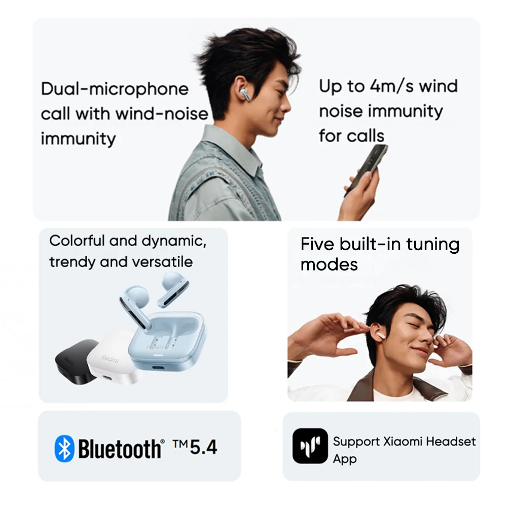 Xiaomi Redmi Buds 6 Active TWS Earphone 30h Long Battery Life 5 Tuning Modes Bluetooth 5.4 Wireless Headphone Headset - Image 3