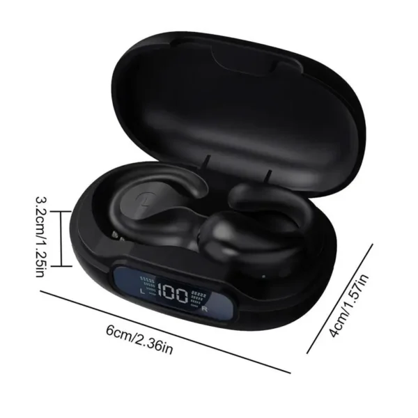 Headphones With Digital Display Wireless Ear Clip Bone Conduction Earbud & In-Ear 50H Playtime Open Ear 5.3 Blue Teeth - Image 6