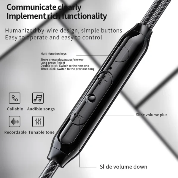 Type C Wired Earphone HiFi Earbuds 3.5mm Wired Headphones with Microphon Bass Stereo Earbuds Music Sport Headset for Smartphone - Image 3