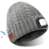 Winter Warm Bluetooth Headlamp Hat Headphones Beanie with LED Music Cap for Running Hiking Sports Built-in Speakers&Mic Earbuds - Image 2