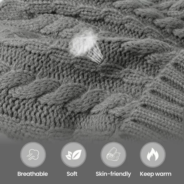 Winter Warm Bluetooth Headlamp Hat Headphones Beanie with LED Music Cap for Running Hiking Sports Built-in Speakers&Mic Earbuds - Image 6