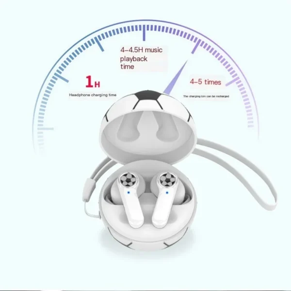 TWS Wireless Earphones Football Basketball Shape Bluetooth 5.1 Headphones Touch Control Earbuds HiFi Stereo Music Sports Headset - Image 4