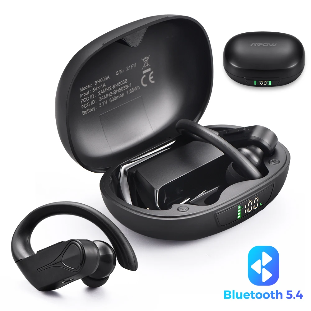 Mpow Flame Solo Wireless Earphones TWS Bluetooth 5.4 Earbuds with ENC Noise Cancellation Mic IPX7 Waterproof for Running Sport - Image 2