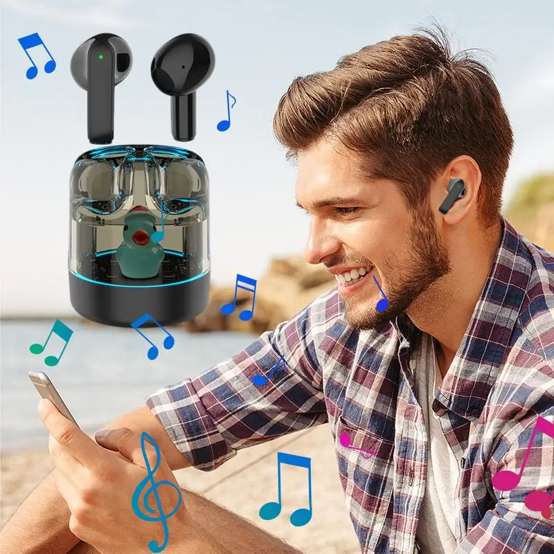 In-Ear Wireless Earbuds Noise Reduction Workout Earphones Noise Reduction Earphones With Cute Duck And Long Battery Life For Men
